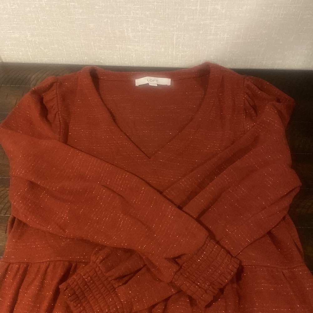 Loft Drop Waist Tunic Dress - Rust - Picture 8 of 8